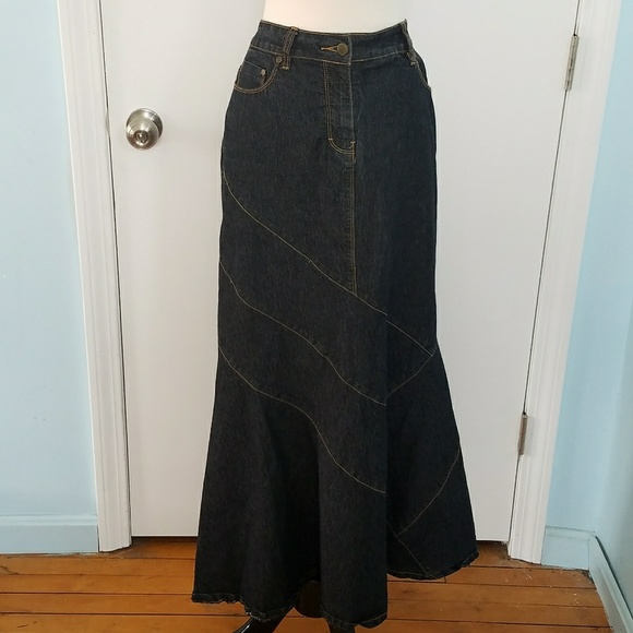 bisou bisou denim mermaid skirt
